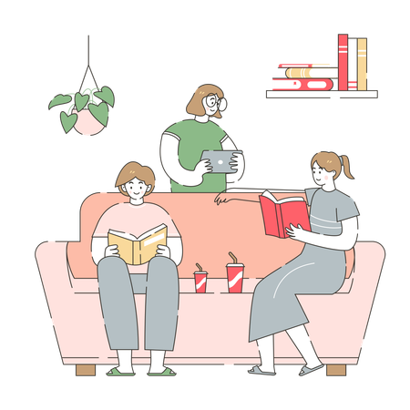 Club de lecture pour mamans en ligne  Illustration