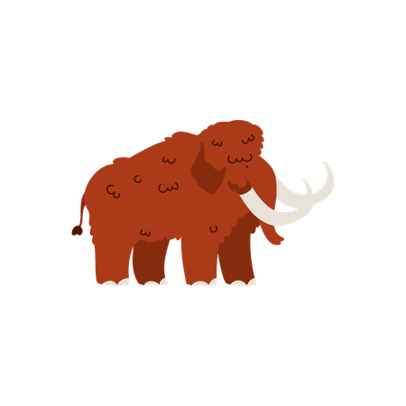 Mammouth préhistorique de l'âge de pierre  Illustration