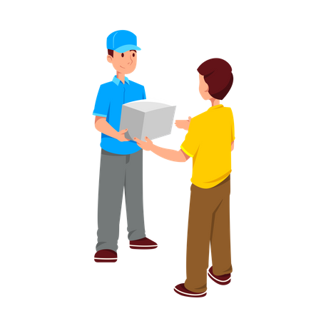 Man accepting shopping delivery  Illustration