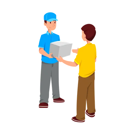 Man accepting shopping delivery  Illustration