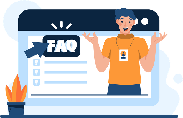 Zugriff auf FAQ-Website durch den Benutzer  Illustration