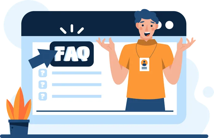 Man access faq website  Illustration