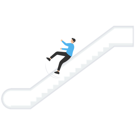 Man accident falling down stairs  Illustration