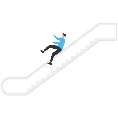 Man accident falling down stairs  Illustration