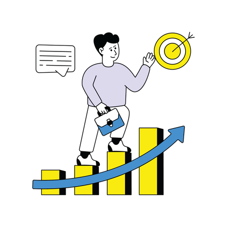 Man Achieving Business Target  Illustration