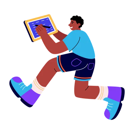 Man adding coding notes  Illustration