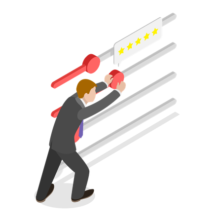 Man Adjusting Various Parameters  Illustration