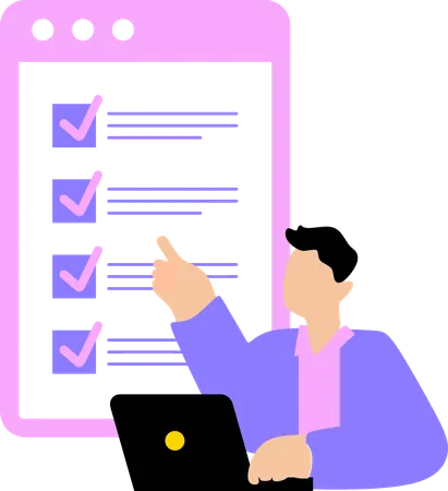 Man analysing quality control  Illustration