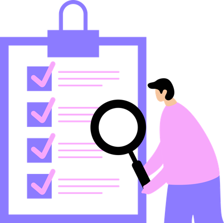 Man analysing quality control  Illustration