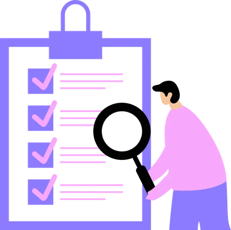 Man analysing quality control  Illustration