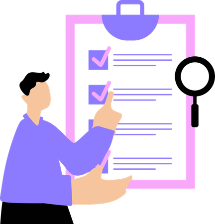 Man analysing quality control  Illustration