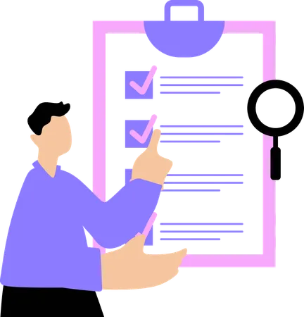 Man analysing quality control  Illustration