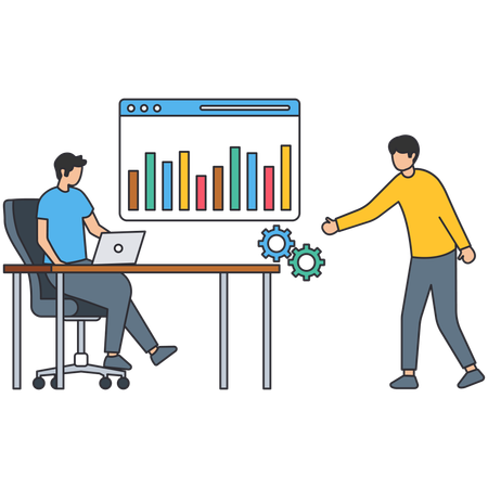 Man analysing Speed test  Illustration
