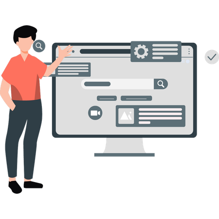 Man analysis data management  Illustration