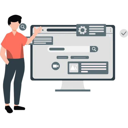 Man analysis data management  Illustration