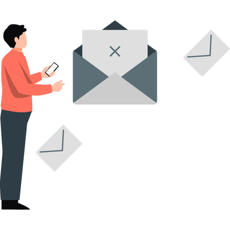 Man analysis email document  Illustration