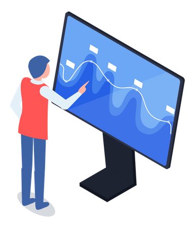 Man analysis market  Illustration