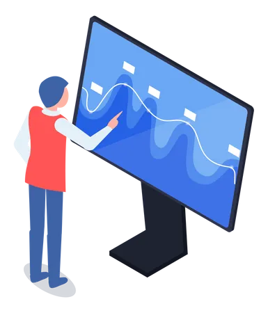 Man analysis market  Illustration