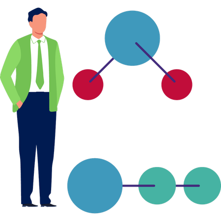 Man analysis molecules  Illustration