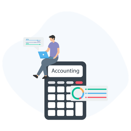 Man Analyze Accounting Report  Illustration