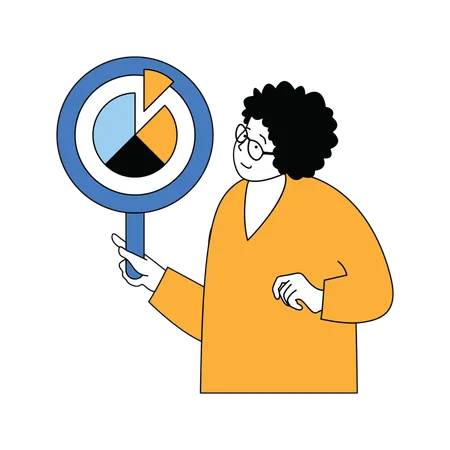 Man analyze business data  Illustration