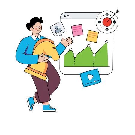 Man Analyze Marketing Target  Illustration