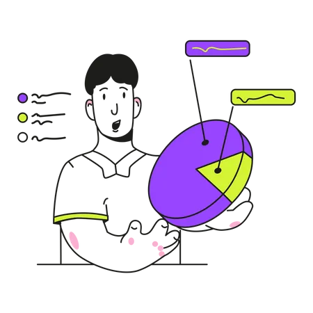 Man analyzes business statistics  Illustration