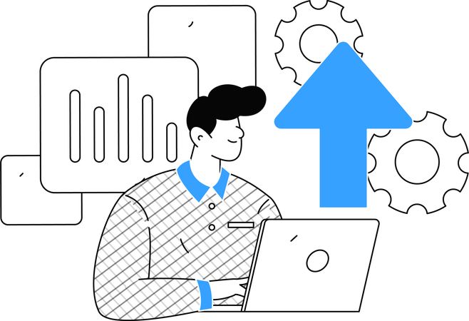 Man analyzing data  Illustration