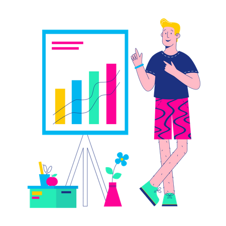 Man analyzing data  Illustration