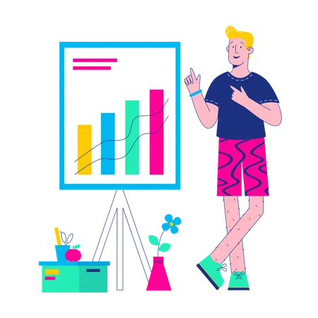 Man analyzing data  Illustration