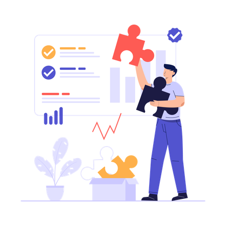 Man analyzing data  Illustration