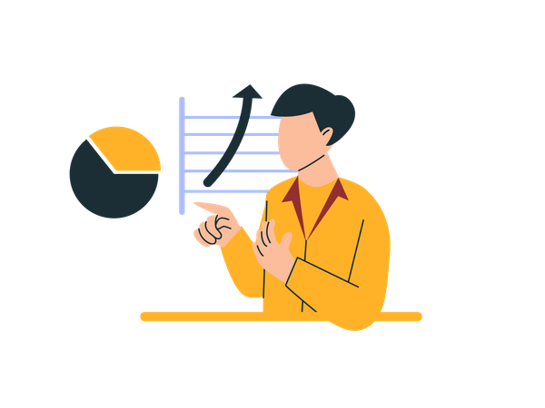 Man analyzing data statistic  Illustration