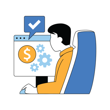 Man analyzing finance data  Illustration