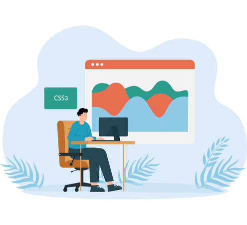 Man analyzing Market Graph  Illustration