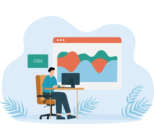 Man analyzing Market Graph  Illustration