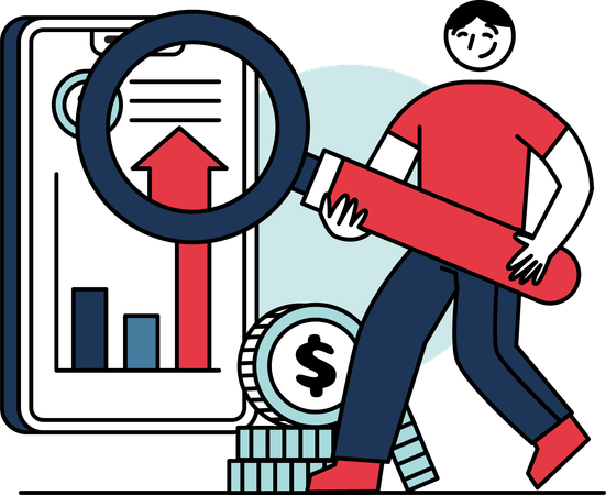 Man Analyzing Stock Market  Illustration