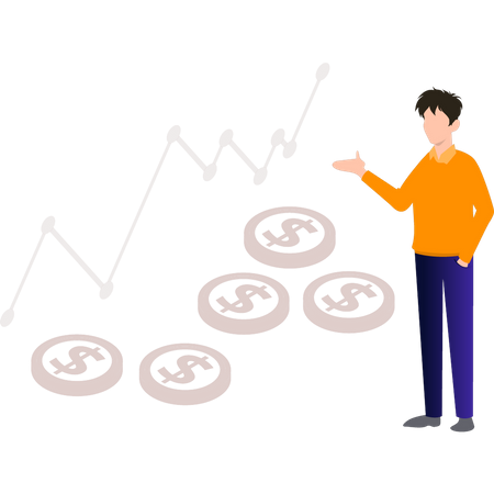 Man analyzing stocks  Illustration