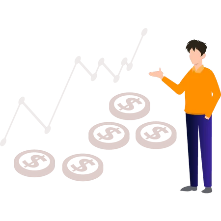 Man analyzing stocks  Illustration