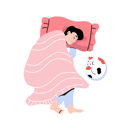Man and cat Sleeping  Illustration