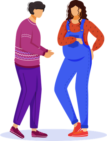 Man and pregnant woman Illustration