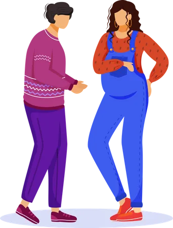 Man and pregnant woman  Illustration