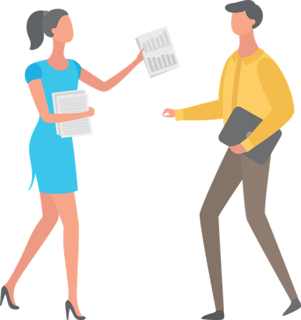 Man and woman achieving business excellence people  Illustration