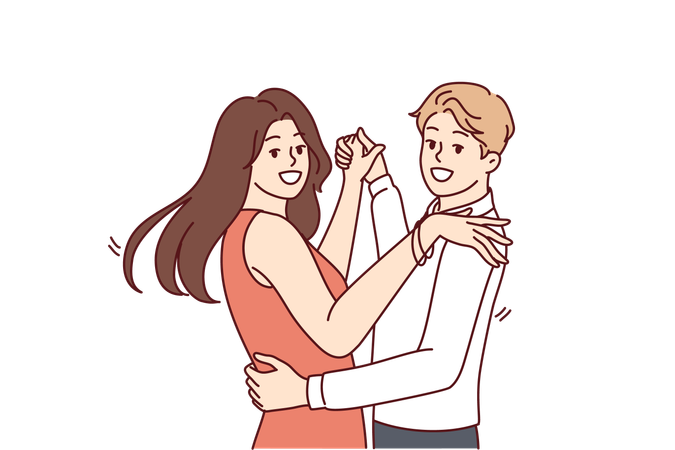 Man and woman are dancing in party  Illustration