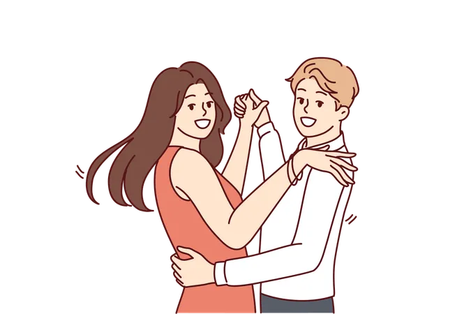 Man and woman are dancing in party  Illustration