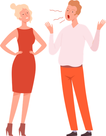 Man and woman arguing Illustration