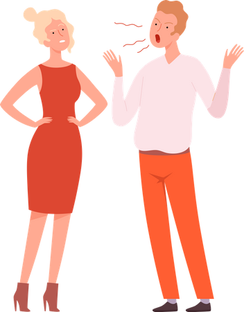 Man and woman arguing  Illustration