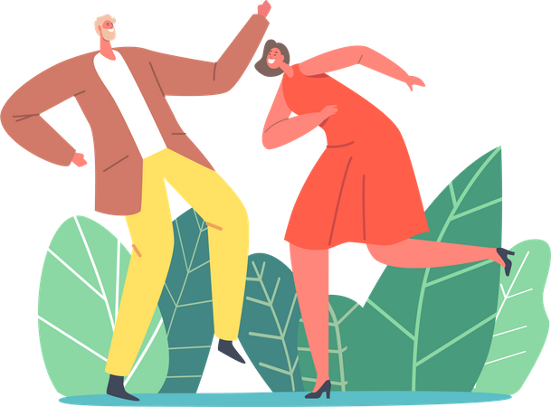 Man and Woman Celebrating Holiday  Illustration