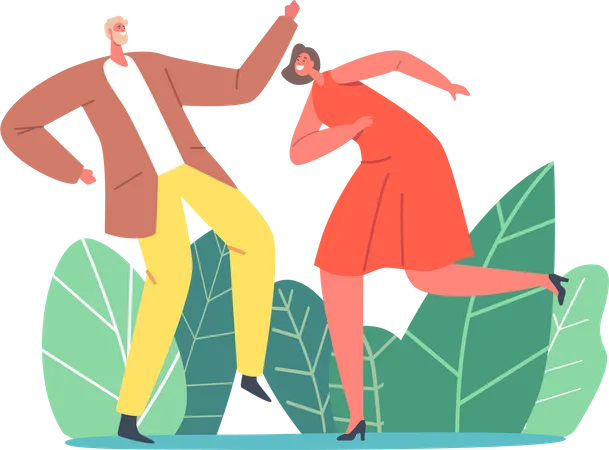 Man and Woman Celebrating Holiday  Illustration