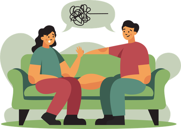 Man and woman confiding  Illustration