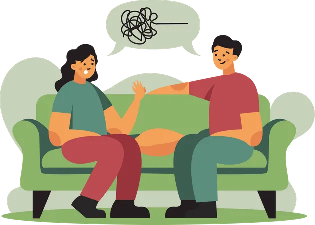 Man and woman confiding  Illustration